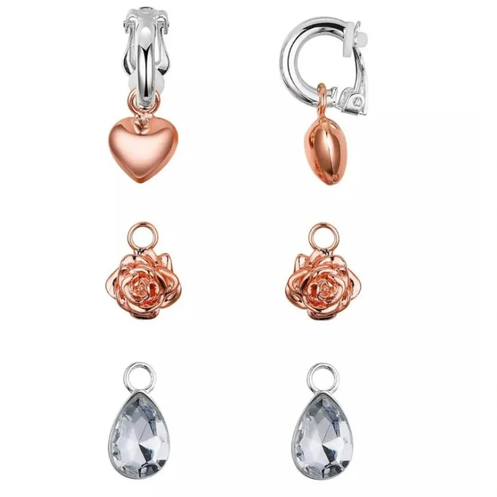 Disney Kids Princess Beauty and the Beast Clip On Earring Three Piece Set
